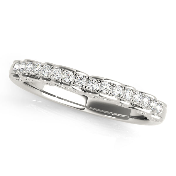 Curved Bands Half Eternity Ring in Gold & Platinum