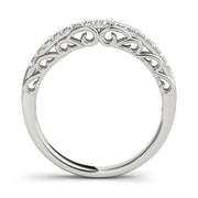 Curved Bands Half Eternity Ring in Gold & Platinum