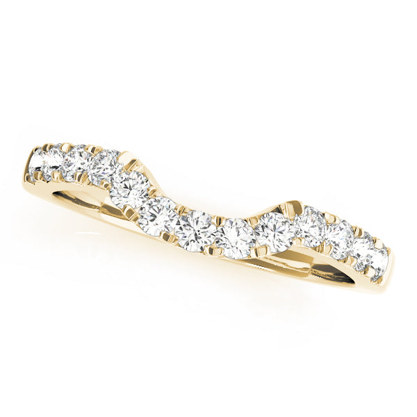 Prong Set Curved Half Eternity Ring in 10K/14K gold and platinum with certified lab-grown or natural diamonds