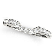 Prong Set Curved Half Eternity Ring in Gold & Platinum