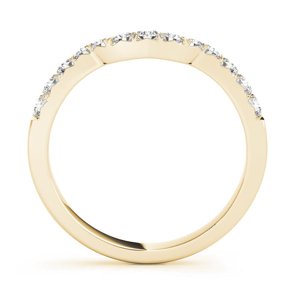 Prong Set Curved Half Eternity Ring in Gold & Platinum