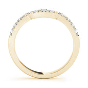Prong Set Curved Half Eternity Ring in Gold & Platinum