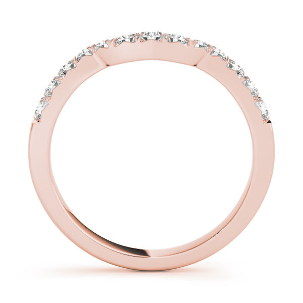 Prong Set Curved Half Eternity Ring in Gold & Platinum