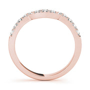 Prong Set Curved Half Eternity Ring in Gold & Platinum