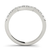 Prong Set Curved Half Eternity Ring in Gold & Platinum