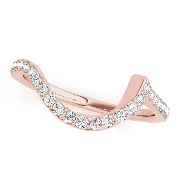 Curved Bands Half Eternity Ring in Gold & Platinum