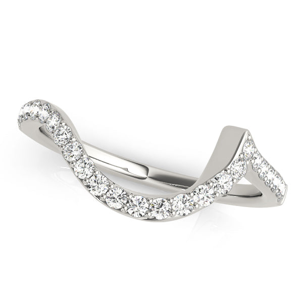 Curved Bands Half Eternity Ring in Gold & Platinum
