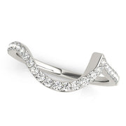 Curved Bands Half Eternity Ring in Gold & Platinum