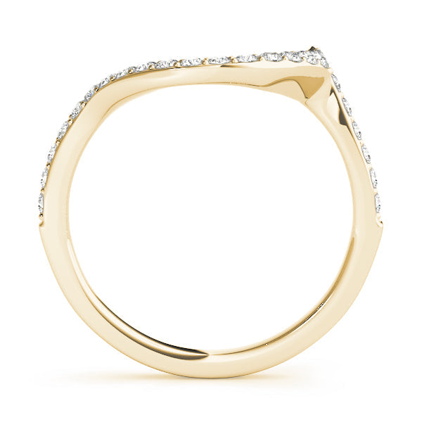 Curved Bands Half Eternity Ring in Gold & Platinum