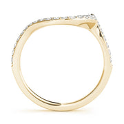 Curved Bands Half Eternity Ring in Gold & Platinum