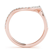 Curved Bands Half Eternity Ring in Gold & Platinum