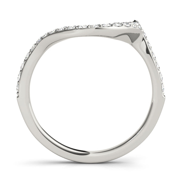Curved Bands Half Eternity Ring in Gold & Platinum