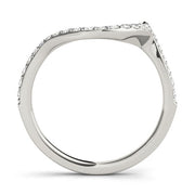 Curved Bands Half Eternity Ring in Gold & Platinum