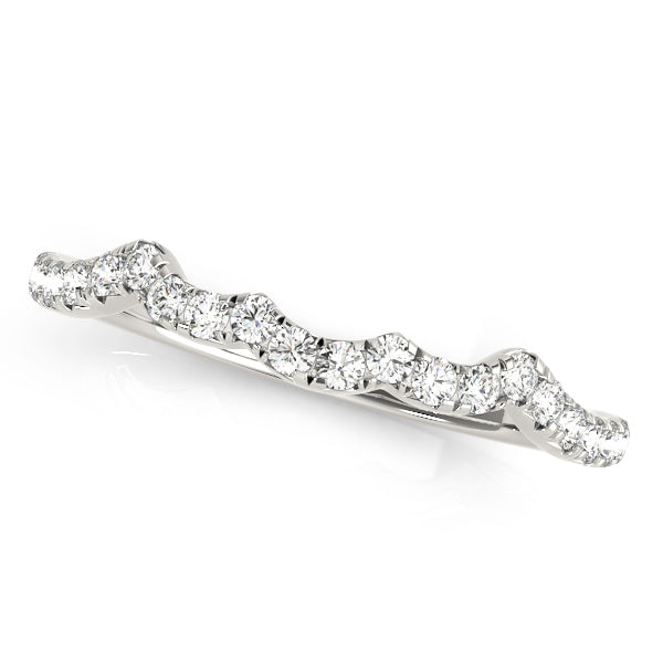Curved Half Eternity Ring in Gold & Platinum