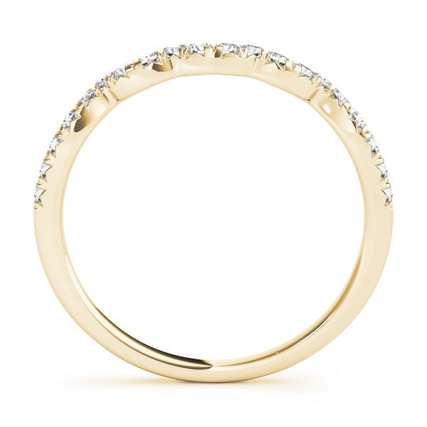 Curved Half Eternity Ring in Gold & Platinum