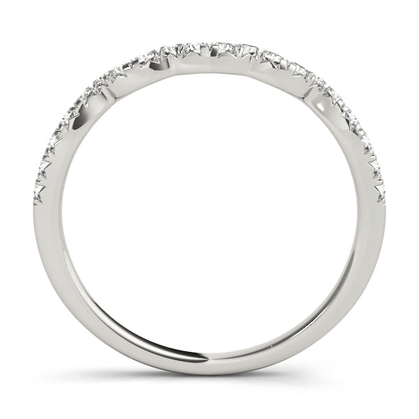 Curved Half Eternity Ring in Gold & Platinum
