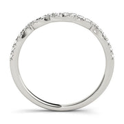 Curved Half Eternity Ring in Gold & Platinum