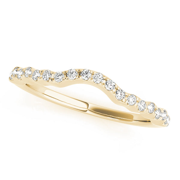 Curved Bands Half Eternity Ring in 10K/14K gold and platinum with certified lab-grown or natural diamonds