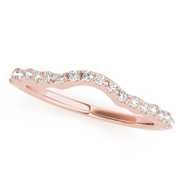 Curved Bands Half Eternity Ring in Gold & Platinum