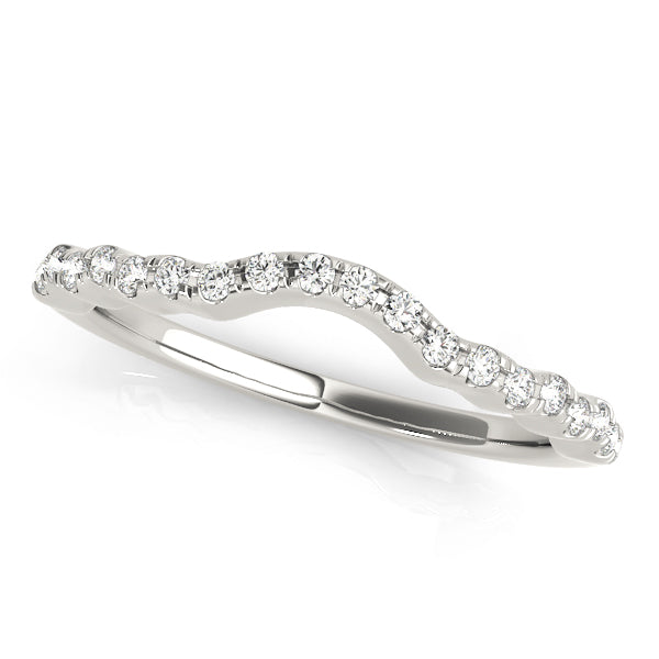 Curved Bands Half Eternity Ring in Gold & Platinum