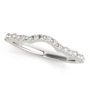 Curved Bands Half Eternity Ring in Gold & Platinum