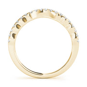 Curved Bands Half Eternity Ring in Gold & Platinum