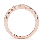 Curved Bands Half Eternity Ring in Gold & Platinum