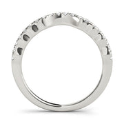 Curved Bands Half Eternity Ring in Gold & Platinum