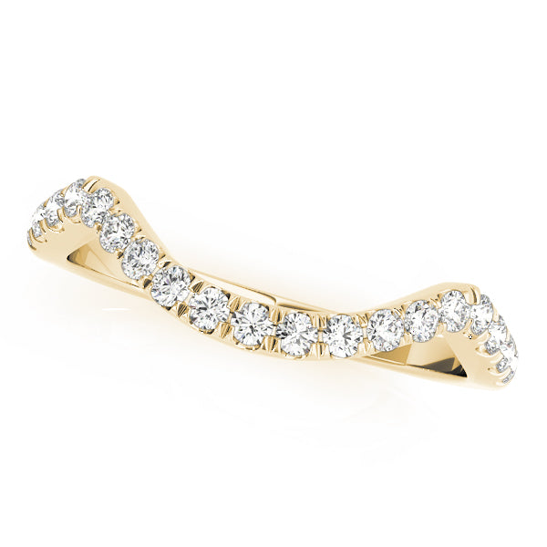 Split Prong Curved Half Eternity Ring in 10K/14K gold and platinum with certified lab-grown or natural diamonds
