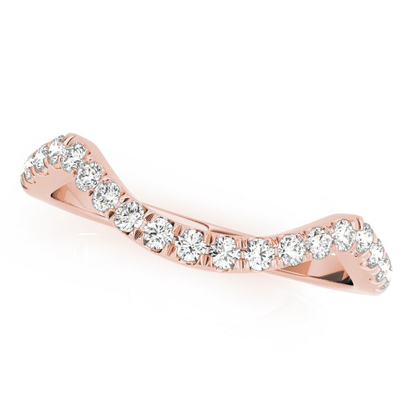 Split Prong Curved Half Eternity Ring in Gold & Platinum