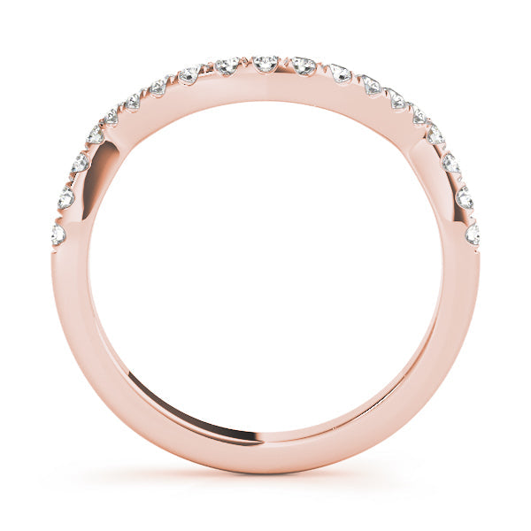 Split Prong Curved Half Eternity Ring in Gold & Platinum