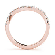 Split Prong Curved Half Eternity Ring in Gold & Platinum