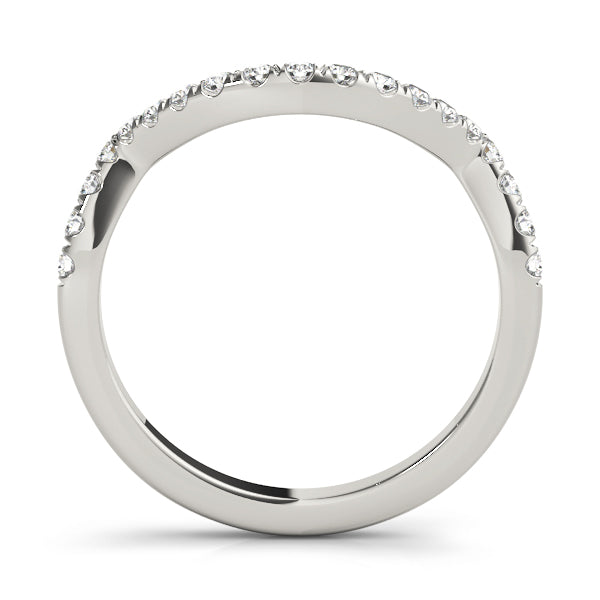 Split Prong Curved Half Eternity Ring in Gold & Platinum