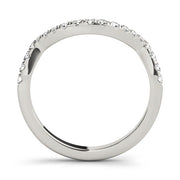 Split Prong Curved Half Eternity Ring in Gold & Platinum