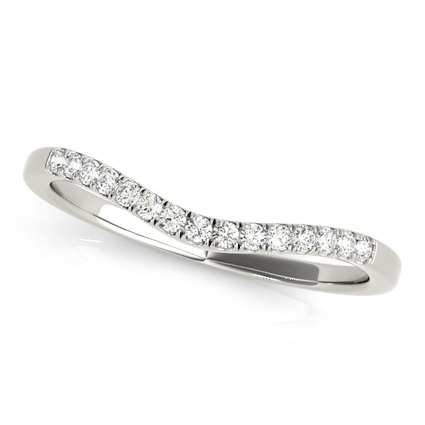 U-Prong Curved Half Eternity Ring in Gold & Platinum