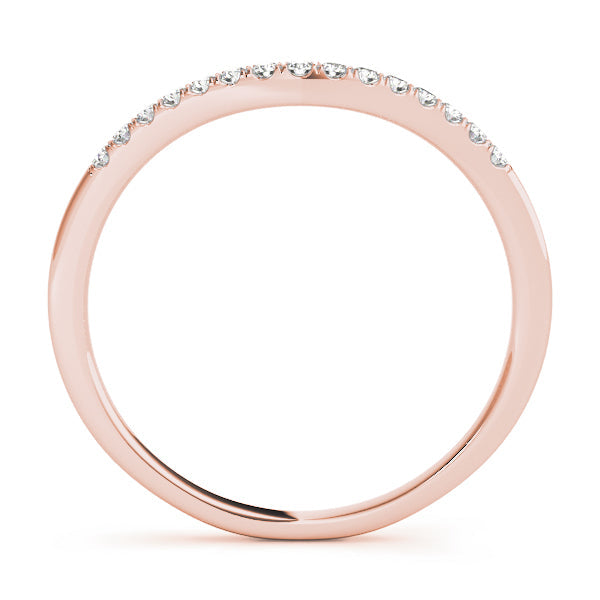 U-Prong Curved Half Eternity Ring in Gold & Platinum