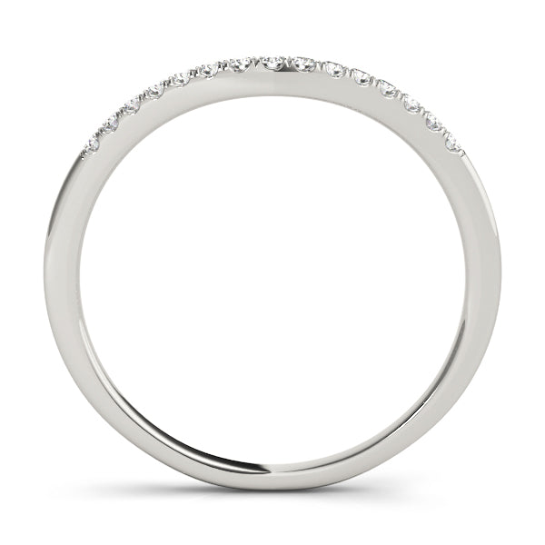 U-Prong Curved Half Eternity Ring in Gold & Platinum