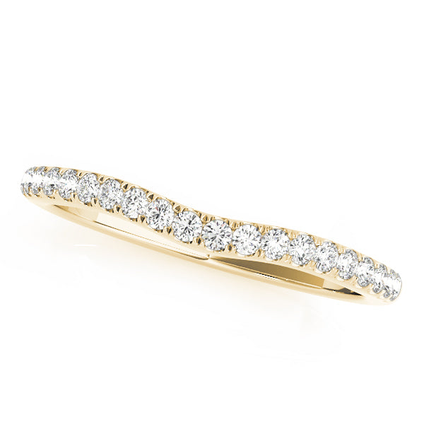 Split Prong Curved Half Eternity Ring in 10K/14K gold and platinum with certified lab-grown or natural diamonds