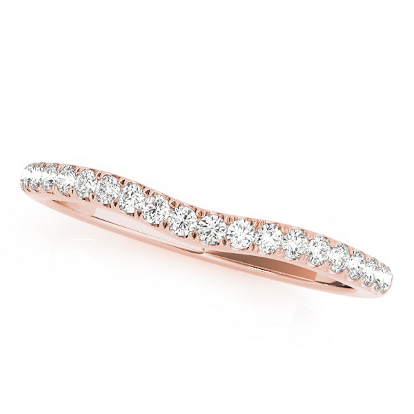 Split Prong Curved Half Eternity Ring in Gold & Platinum