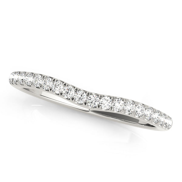 Split Prong Curved Half Eternity Ring in Gold & Platinum