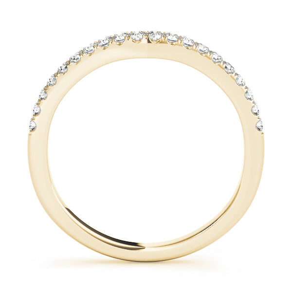 Split Prong Curved Half Eternity Ring in Gold & Platinum