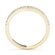 Split Prong Curved Half Eternity Ring in Gold & Platinum