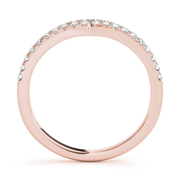 Split Prong Curved Half Eternity Ring in Gold & Platinum