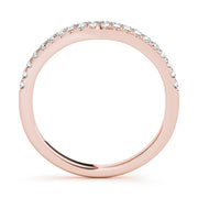 Split Prong Curved Half Eternity Ring in Gold & Platinum