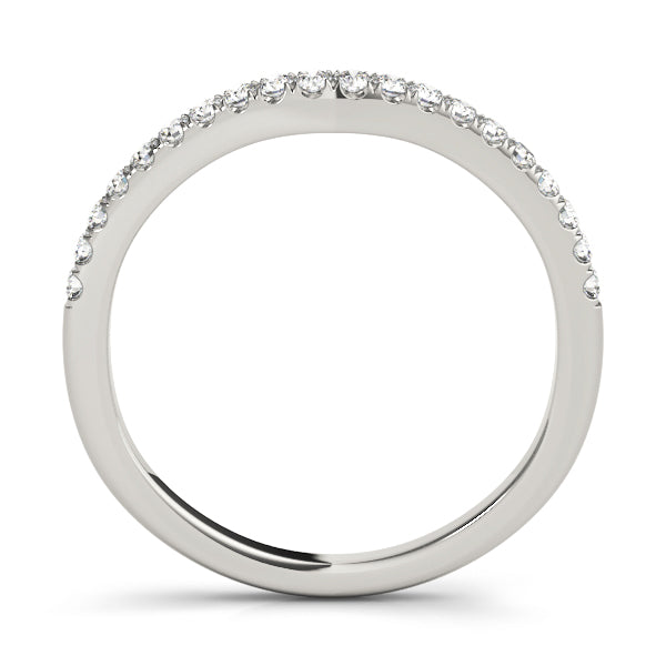 Split Prong Curved Half Eternity Ring in Gold & Platinum