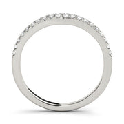 Split Prong Curved Half Eternity Ring in Gold & Platinum
