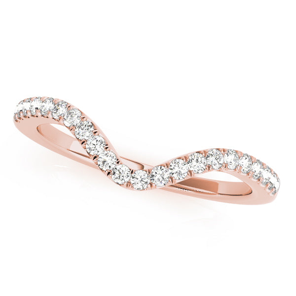 Curved Half Eternity Ring in Gold & Platinum