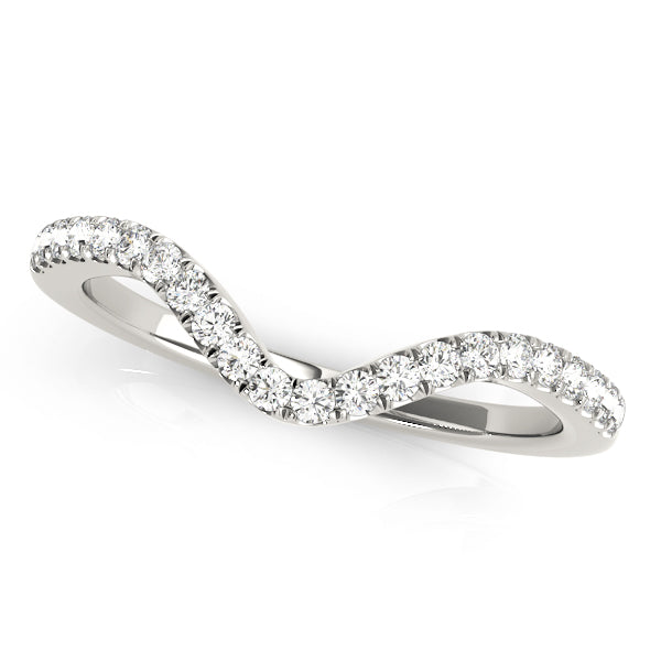 Curved Half Eternity Ring in Gold & Platinum