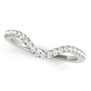 Curved Half Eternity Ring in Gold & Platinum