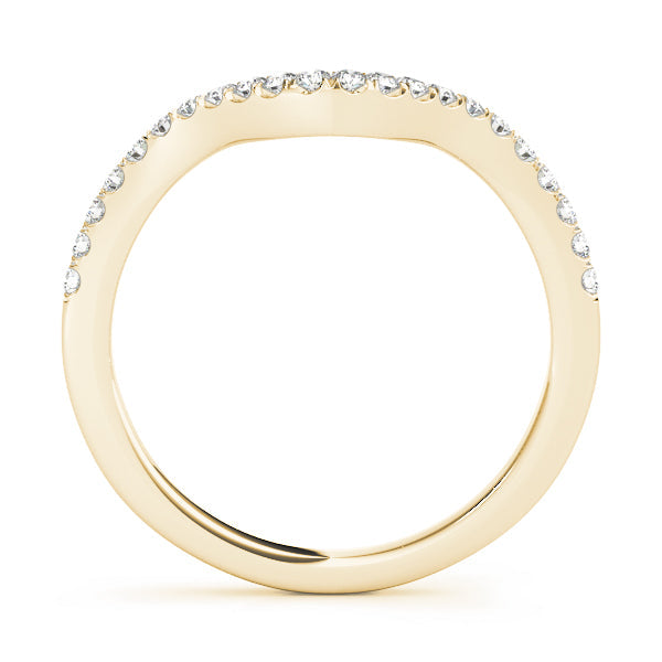 Curved Half Eternity Ring in Gold & Platinum